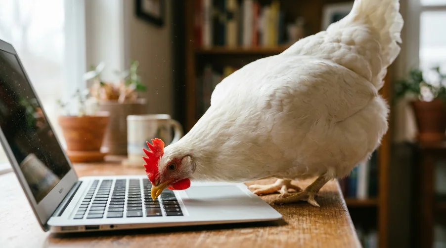 Gallina con anillo de luz